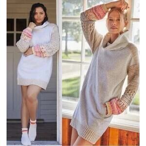 Daily Practice Anthropologie Sweater Cozy Cowl Neck Women’s L Embroidered